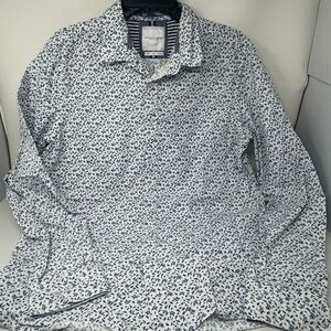 Denim & Flower White and Blue Casual Shirt